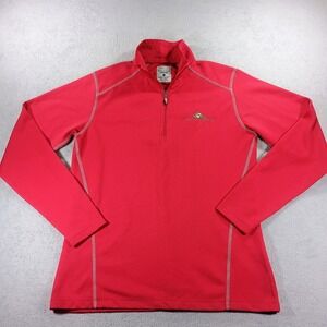River's End‎ Womens DryMatrix 1/4 Zip Pullover Red M Southwest Greens Logo
